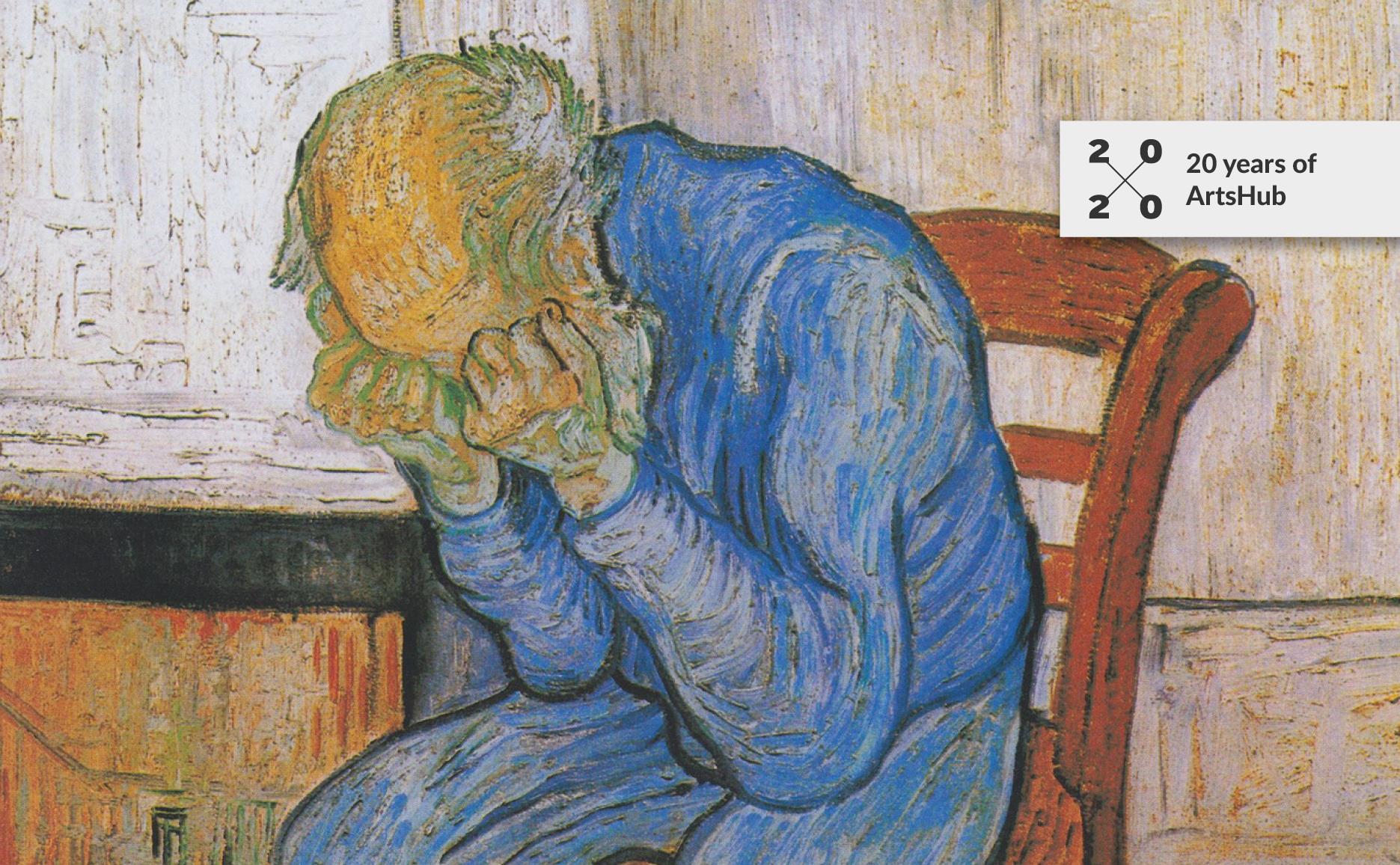 Страдающий старик. Винсент Ван Гог на пороге вечности. Ван Гог горюющий старик. Ван Гог на пороге вечности картина. Картины Ван Гога одинокий старик.
