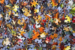Colourful jigsaw pieces