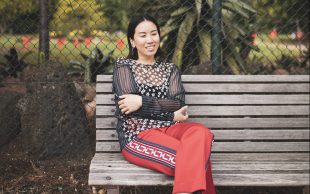 Woman on bench