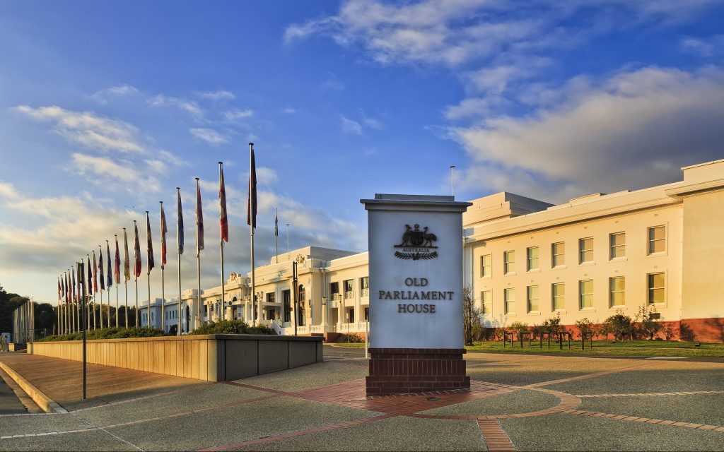 Exterior of Museum of Australian Democracy in Canberra.