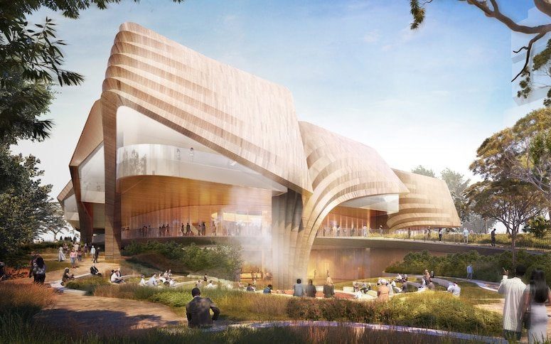 Architects exterior design of Aboriginal gallery building
