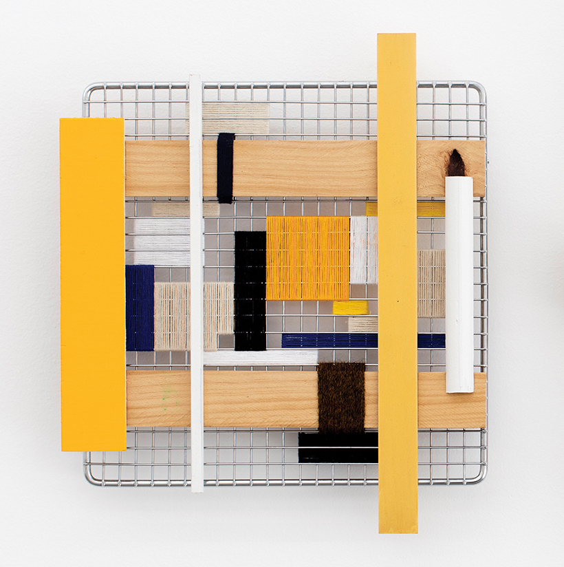 contemporary textile artwork using mixed materials