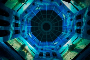 Art projections on the dome of Melbourne's State Library of Victoria.