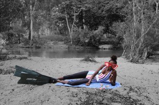 Naomi Hobson portrait of an Aboriginal girl as a mermaid