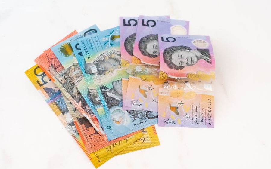 a pile of Australian money: $50, $20 and $10 notes