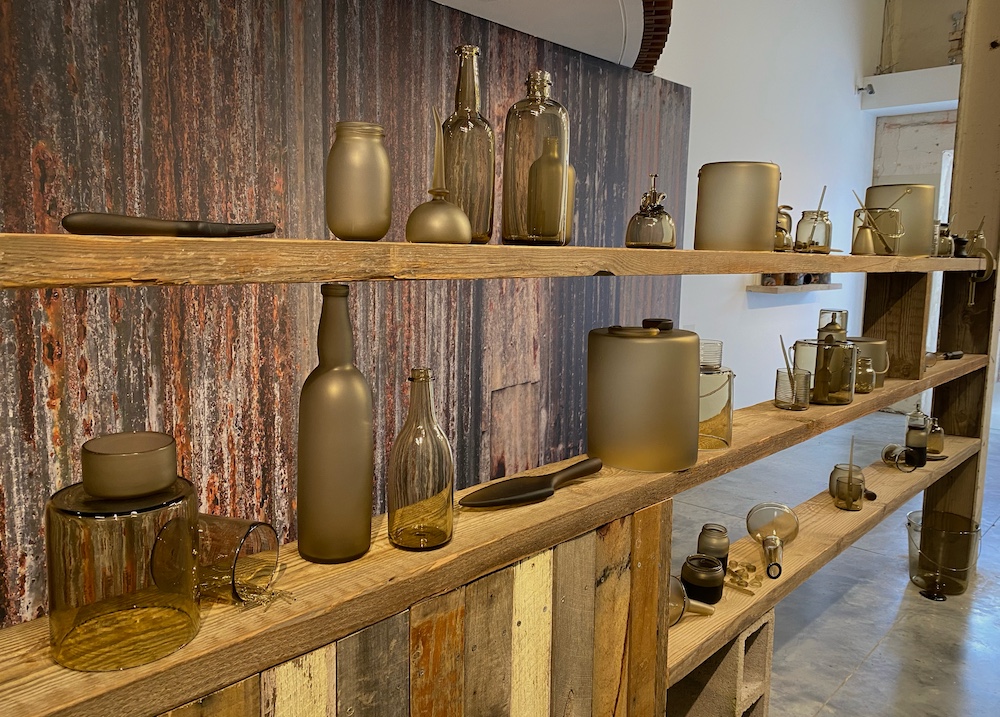 Glass object on shelf at Canberra Glassworks