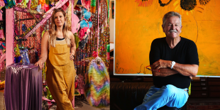 artists Rosie Deacon and Ken Done in their studios