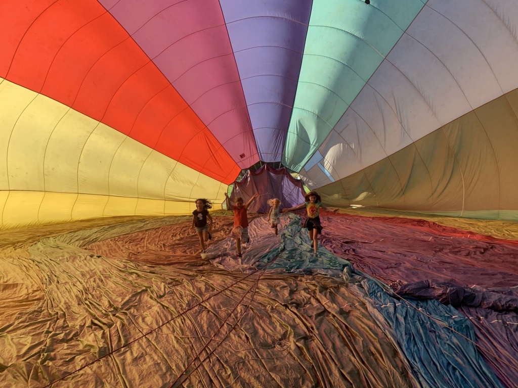 Children playing in a tent - The Globe - for Circus Festival