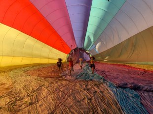 Children playing in a tent - The Globe - for Circus Festival