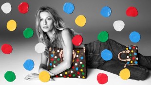 model for louis vuitton campaign with polka dots