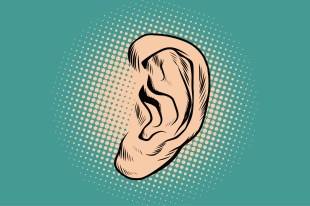 arts news. graphic image of an ear