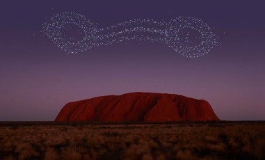 Drone show over Uluru