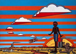 URanIamWeAreAFAILINGLAND, 2008, synthetic polymer on canvas, by Blak Douglas.