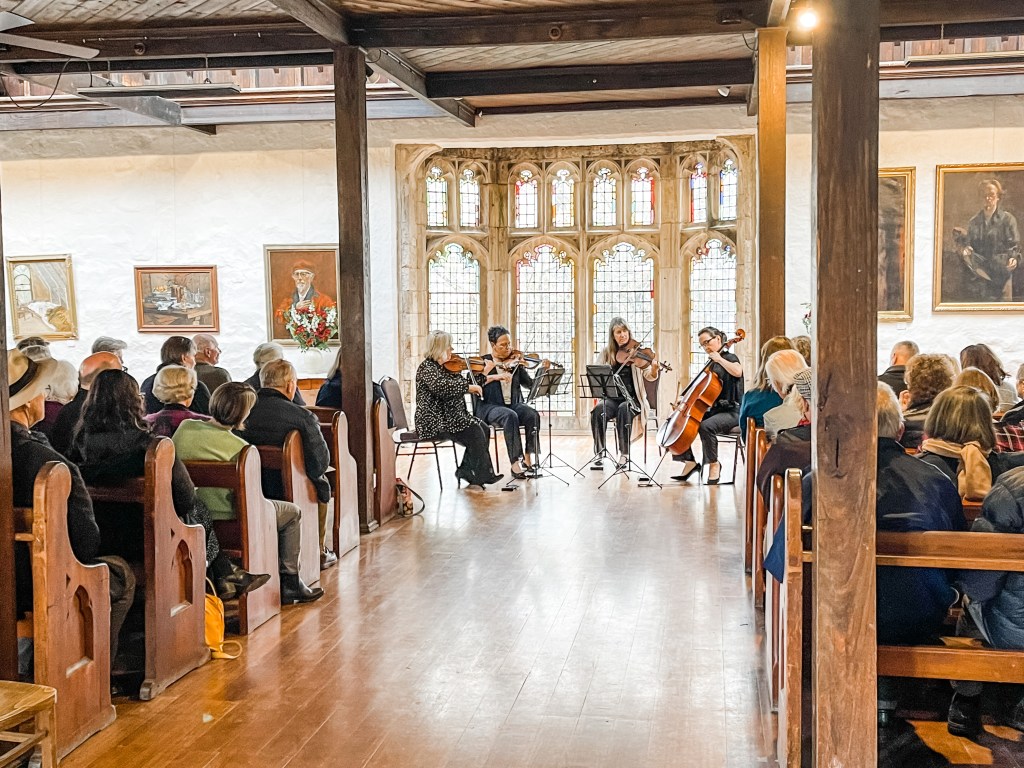 Flinders Quartet, Montsalvat Upper Gallery, Melbourne. Image supplied by Flinders Quartet