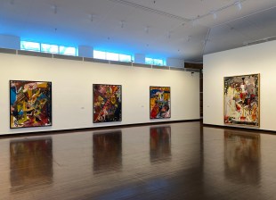 James Drinkwaters paintings in a gallery