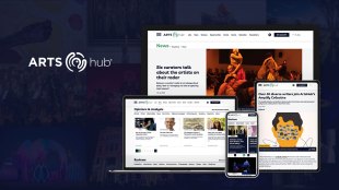 Image of the ArtsHub website on a variety of digital devices