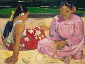 Gauguin. Painting of two Tahitian women.