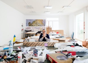 artist Tacita Dean in her studio