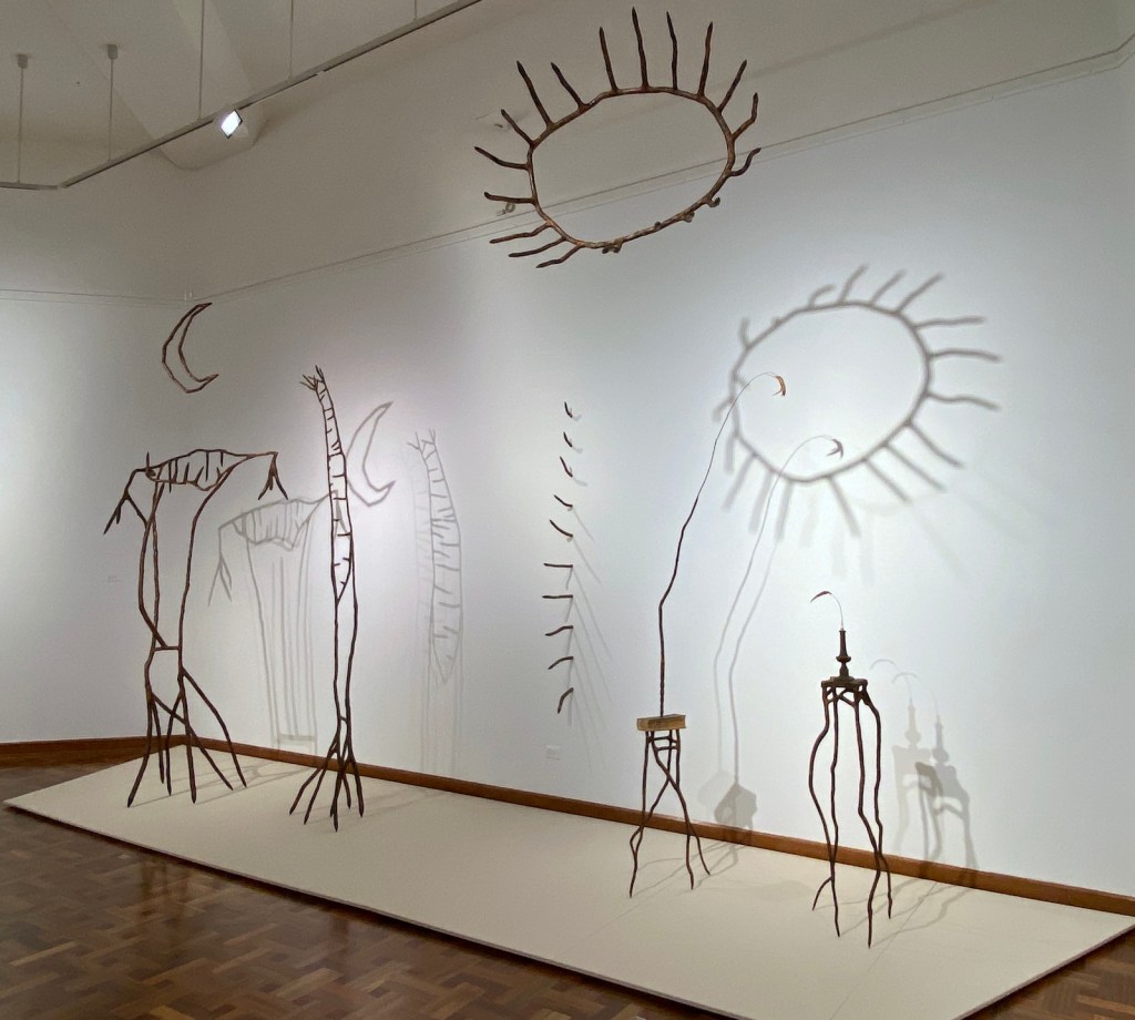 Ian Gentle. Sculptures made from sticks