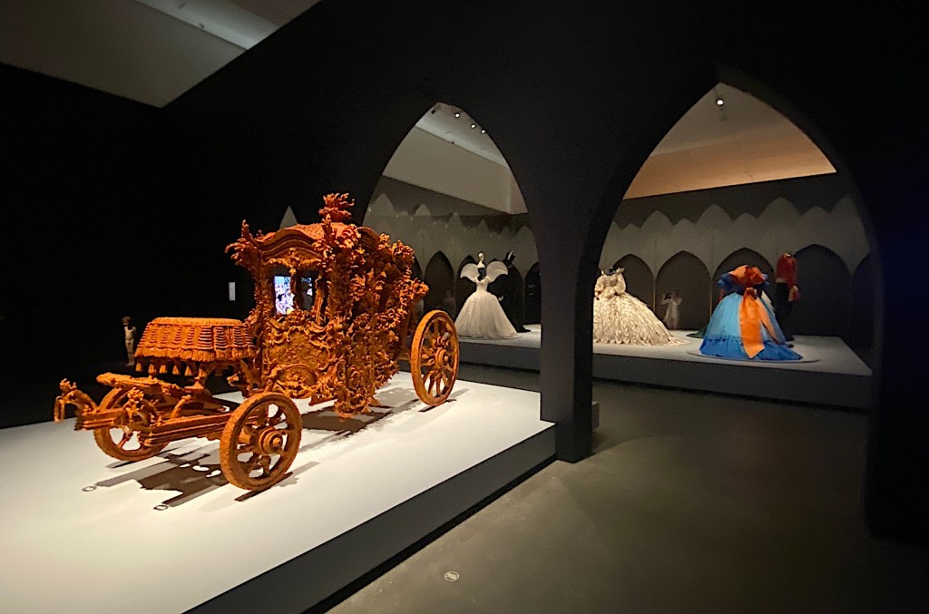 Fairy Tales. Carriage made from sugar in darkened gallery