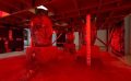 Candice Lin, ‘Lithium Sex Demons in the Factory’, 2023. Photo: Izzy Leung. A spaced washed in red lights with large-scale oval vessels standing on rustic platforms. It appears to be underground, with a foreboding ambience. To be shown at MUMA.