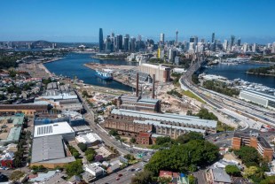 aerial view of Sydney with White Bay Power Station.