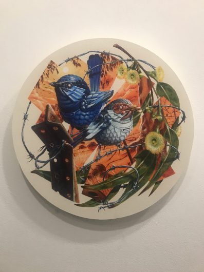 image is a plate with images of birds on it. Dreamscape, Off the Kerb gallery