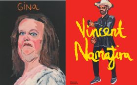 The portrait, among two other works of Gina Rinehart, are reproduced in Vincent Namatjira's monograph. Image: Supplied, courtesy Thames & Hudson.