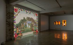 Installation view of ‘MEMORY/MYTH’ at new Ames Yavuz Sydney space, featuring works by Thania Petersen and Club Ate. Photo: Courtesy the artists and Ames Yavuz.