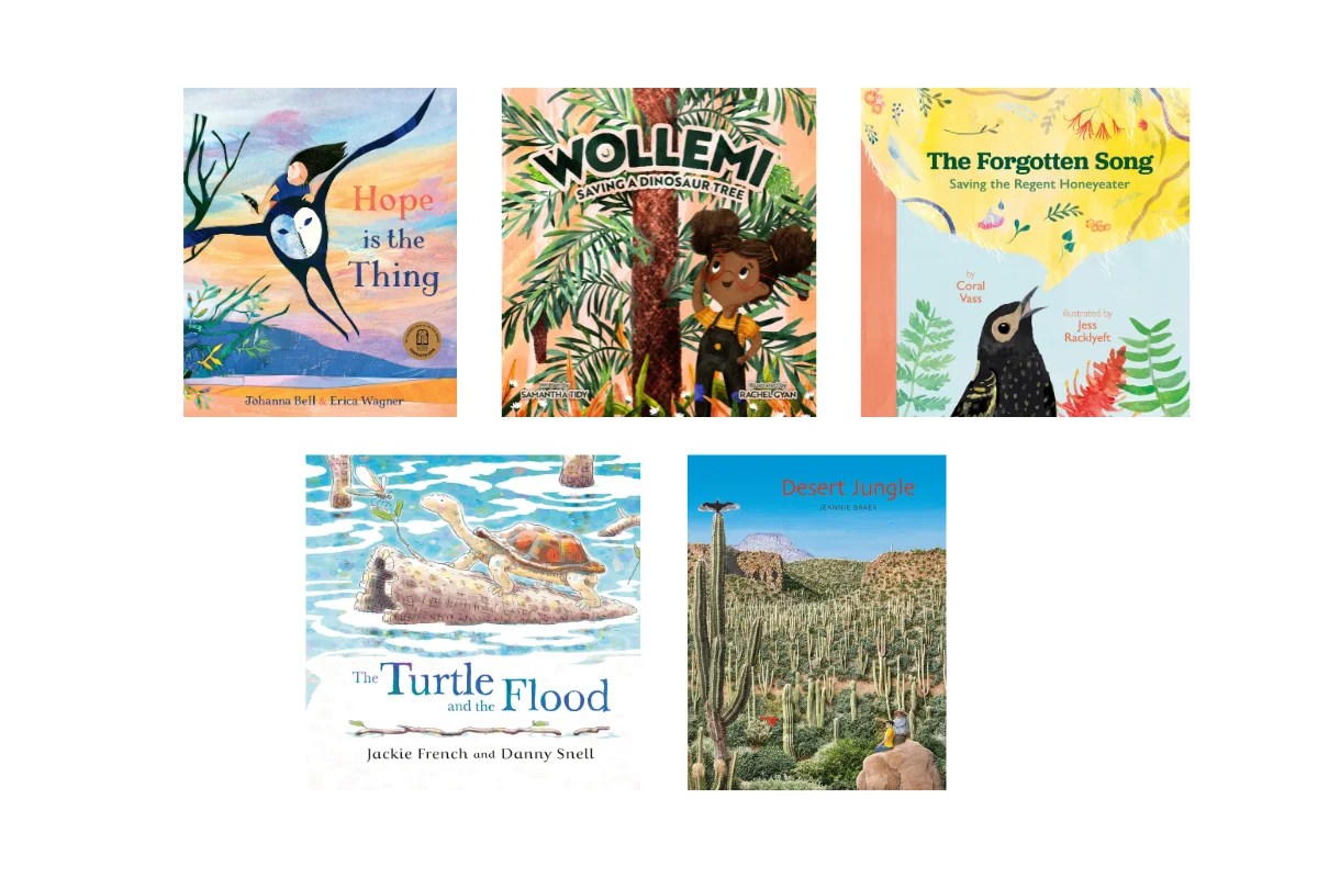 A collection of five picture books that cover flora and fauna themes.