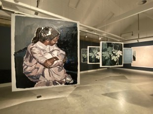 paintings in gallery space. Clara Adolphs