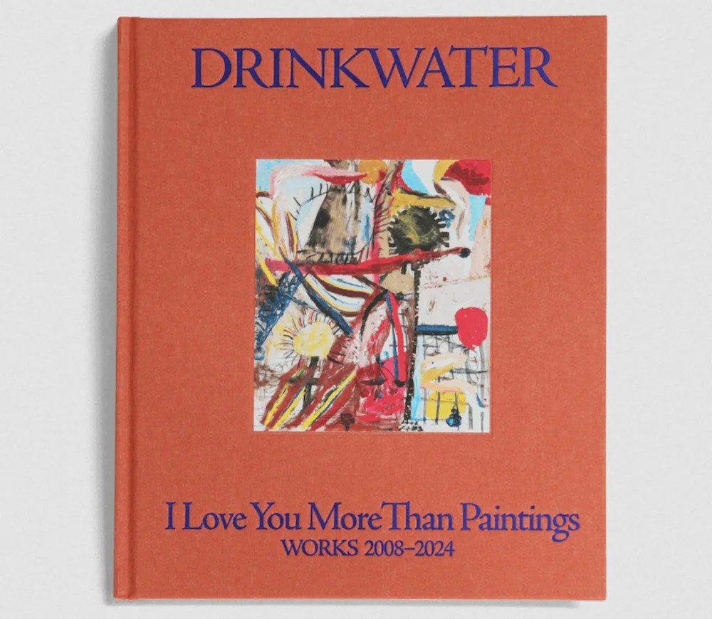 Orange bookcover with word Drinkwater and abstract painting below text.