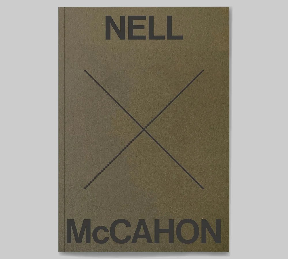 Tan book cover with black text Nell X McCahon
