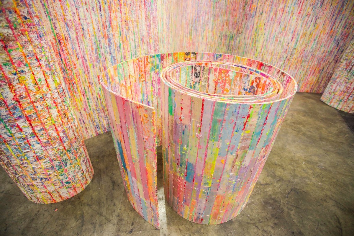 Installation of abstract painting that you can wall through. APT