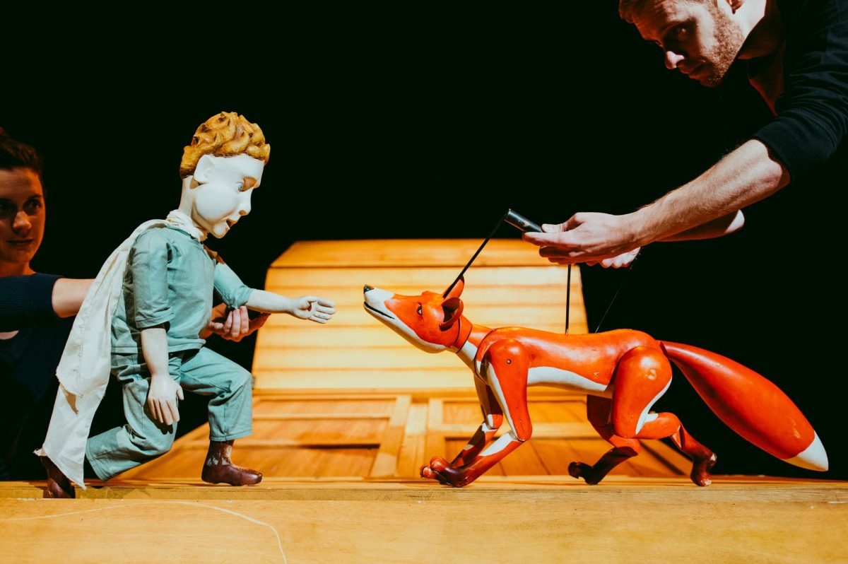 A puppet of a little boy and a fox. Antoine Saint-Exupéry The Little Prince, Spare Parts Puppet Theatre.