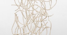 Cream, two-like sculpture.