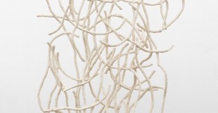 Cream, two-like sculpture.