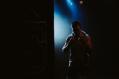 A boxer in silhouette.