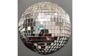 A close up of a mirror ball.