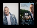 Two panels. On left is a man smiling. He's wearing a white t-shirt under a blue denim jacket. On the left is cover of a book 'Highways and Byways'. The same man is wearing a suit, standing in front of a hill and looking sideways into the distance.