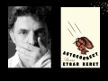 Two panels. On left is a black and white photo of a man with his hand across his mouth. On the right is the cover of a book, 'Autocorrect' which features an illustration of a falling squirrel.