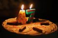 The numbers 47 in candles on the top of a cake