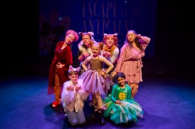 A cast of children dressed up as animals. Audrey. Make-A-Wish. AYPT.