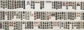 Rows of small black and white photos.