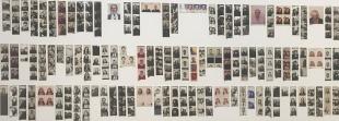 Rows of small black and white photos.