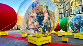 A series of inflatable bubbles celebrating the Tour de France.