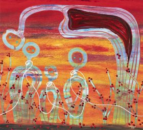 'Families Collecting Giddie Beads' by Fiona Omeenyo from Australian Gallery, Gimuy/Cairns. CIAF 2025
