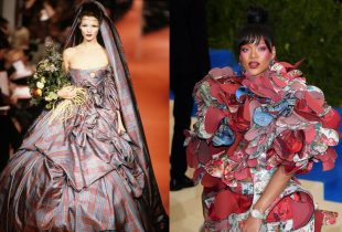 Celebrities wearing catwalk fashions by Vivienne Westwood. Comme des Garçons