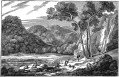 A black and white print of Kangaroo Island showing native fauna