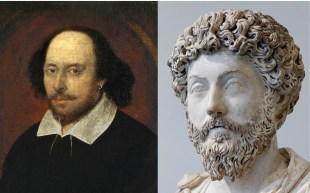 Image is painting of William Shakespeare and a bust of an Ancient Greek man. Arts, Anger and Advocacy